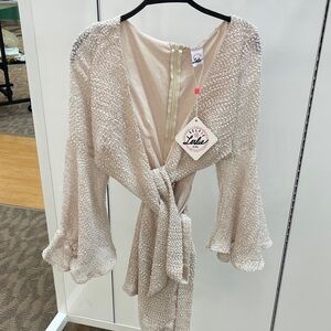 Women's Cream Textured Romper